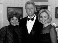 Louise with Bill and Hillary Clinton